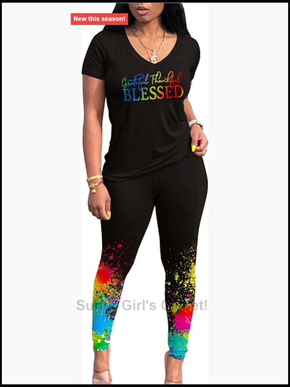 Women's 2 Piece Lounge Set Short Sleeve Top & Jogger Pants Workout Outfit